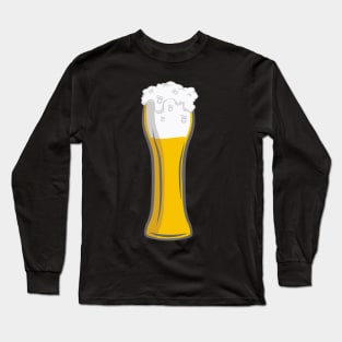 Beer Drinking Glass T-Shirt Drink Gifts Craft Pong Long Sleeve T-Shirt